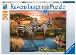 RAVENSBURGER -  ZEBRAS AT WATERHOLE (500 PIECES)